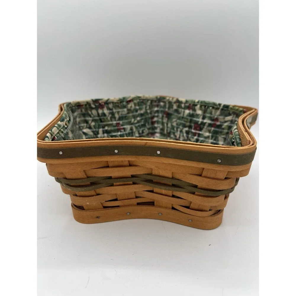 Longaberger Christmas Collection 2001 Shining‎ Star Basket w/Liner & Protector
